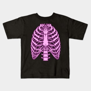 Rib Cage (Pink) Kids T-Shirt